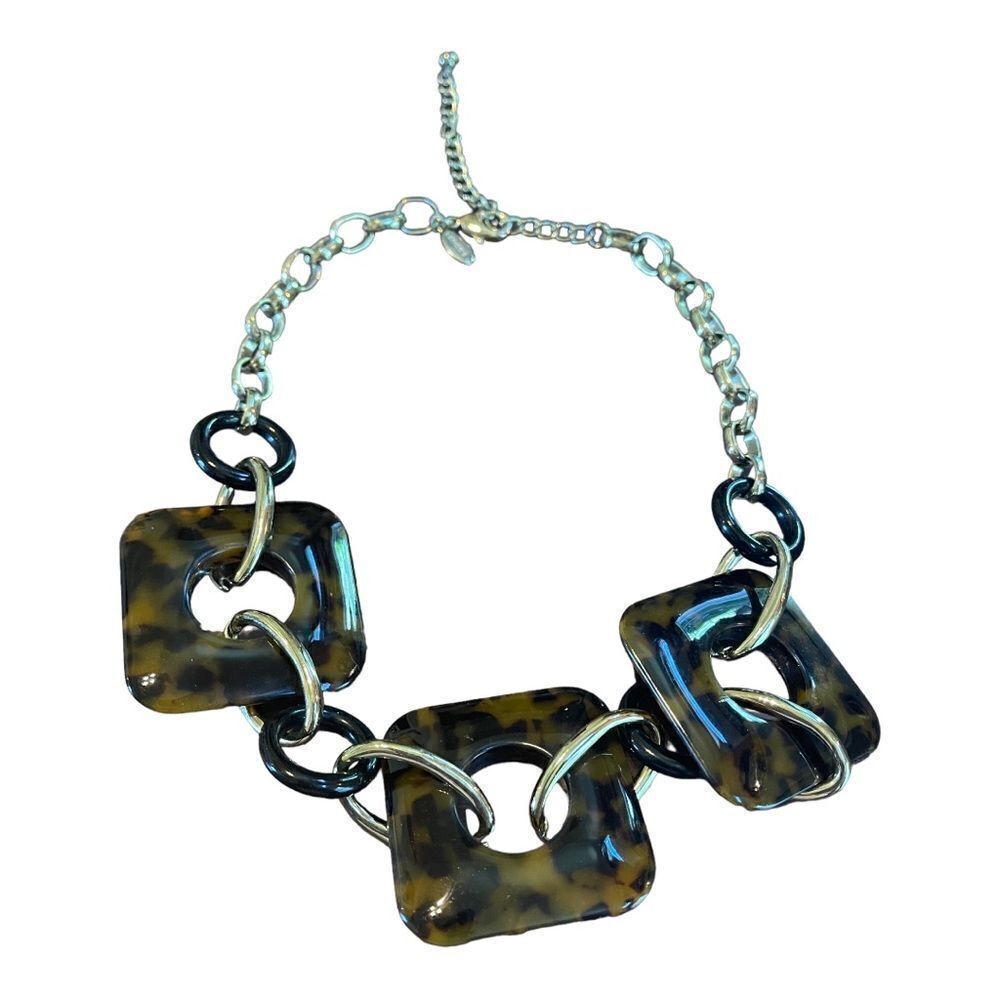 Vintage Chico’s faux tortoise 18” + 3” necklace